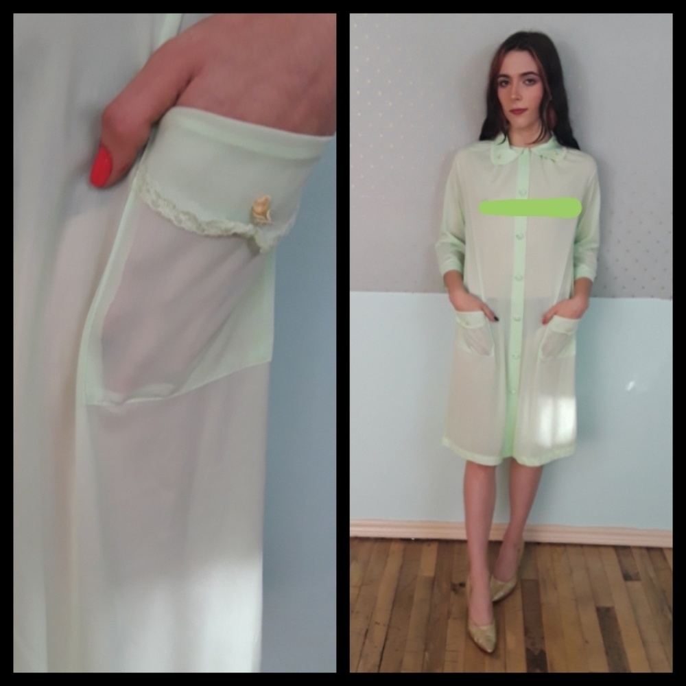 Pretty vtg 60s very sheer housecoat robe!
